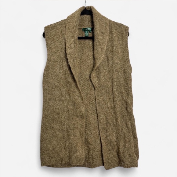 Ralph Lauren Jackets & Blazers - Ralph Lauren Brown Lambswool Sweater Vest Cardigan Large Dark Academia Old Money